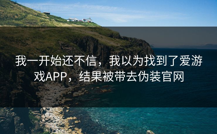 我一开始还不信，我以为找到了爱游戏APP，结果被带去伪装官网