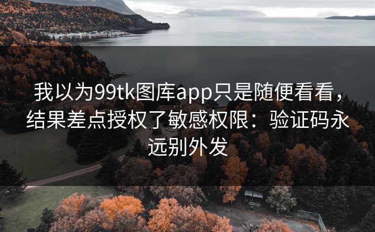 我以为99tk图库app只是随便看看，结果差点授权了敏感权限：验证码永远别外发